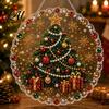 Decorative Ornaments for Garden Christmas DIY Faux Diamond Painting Hanging Santa Wreath Acrylic Pendant Pearl Holiday Celebration Party Supplies