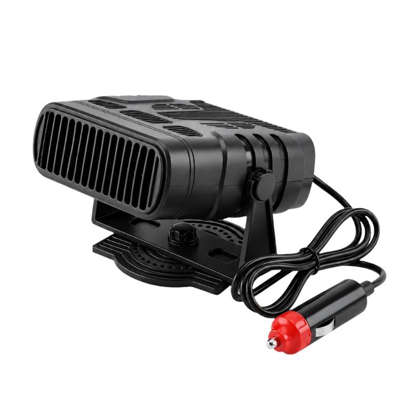 12V or 24V 2-in-1 Car Heater & Coolers, Car Windshield Heater Fan with Warm and Cool Operation, Adjustable Aiming Support and Attached Vehicle Power