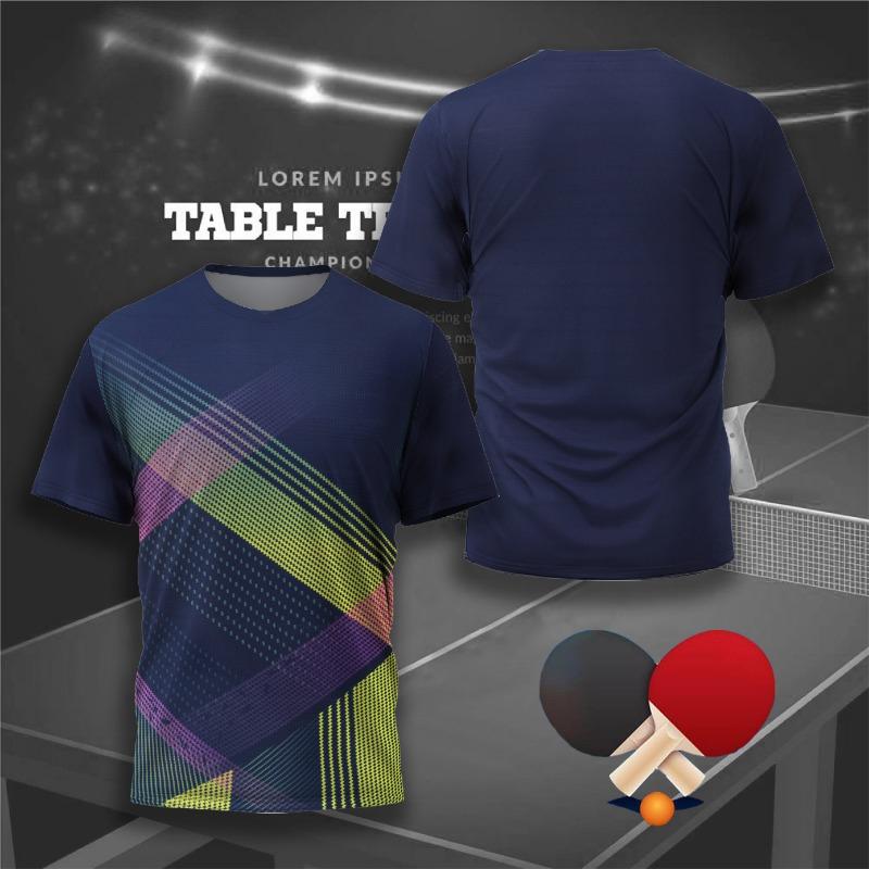 Fashion 3D Table Tennis Jersey Graphic T Shirt for Men Clothing Casual Sports Gym Fitness