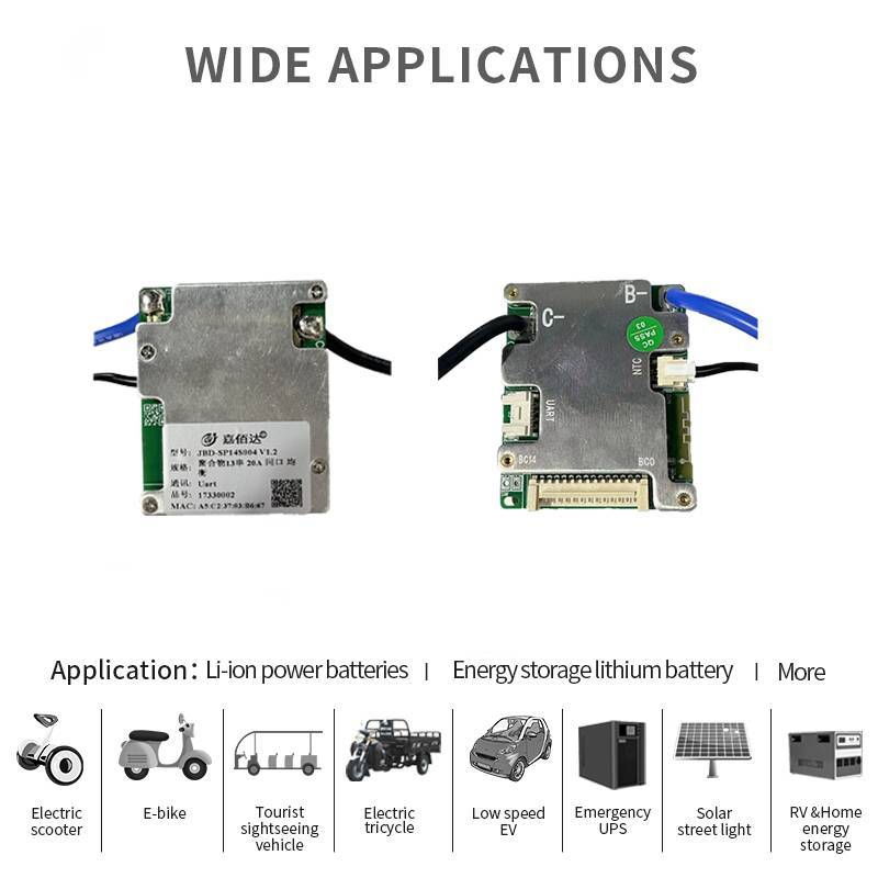 JBD Bluetooth 7S To 14S 13S 48V 52V Lithium Battery Protection Board Smart BMS Balance 24V 36V Li-ion 8S 12S LifePo4 20A 30A