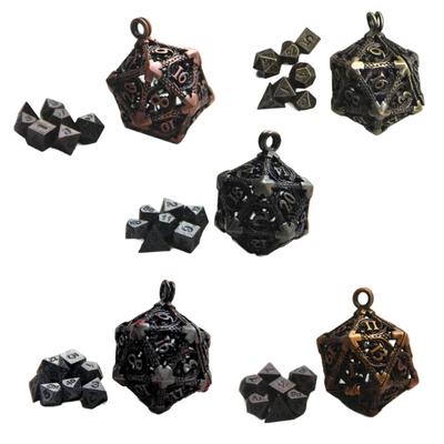 Unique Hollow Dices Pendant Keychain Accessory Set Dices Ornaments Metal Dices Key Chain Decorations for Game Lovers