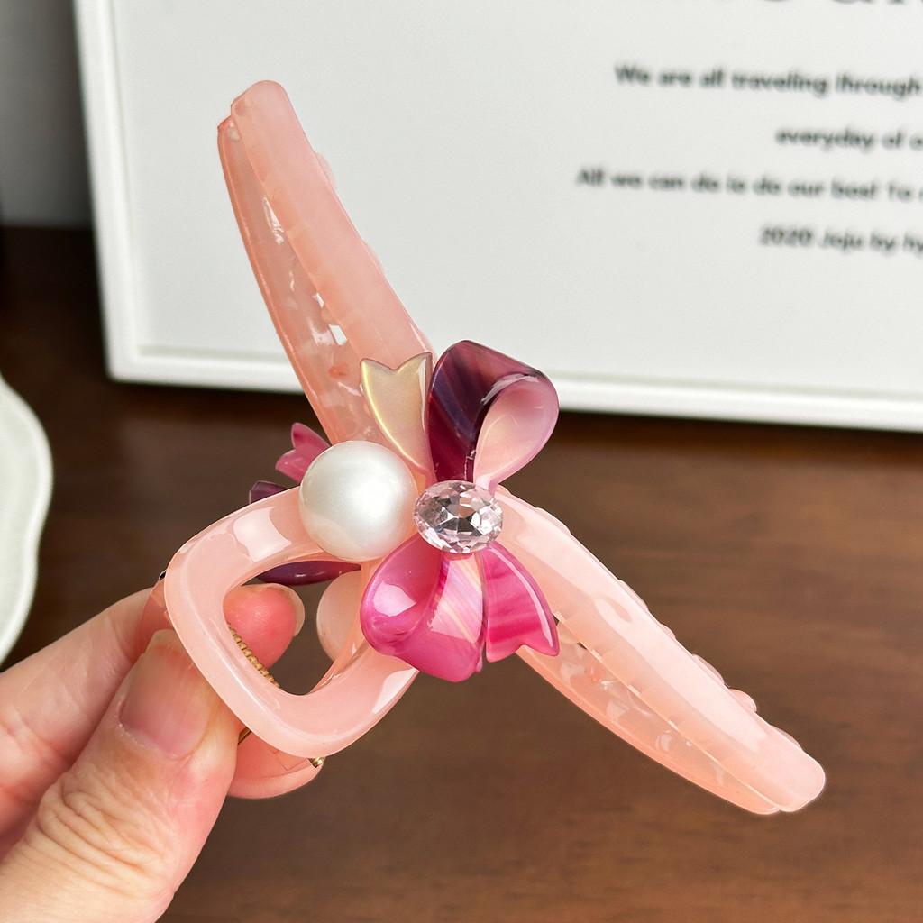 Large Versatile Bowknot Hair Claw Clip With Sparkling Rhinestones For Women