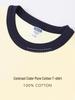 Men's Summer Retro Color Block Cotton Patchwork T-shirt: Casual, Loose Fit, Basic Round Neck