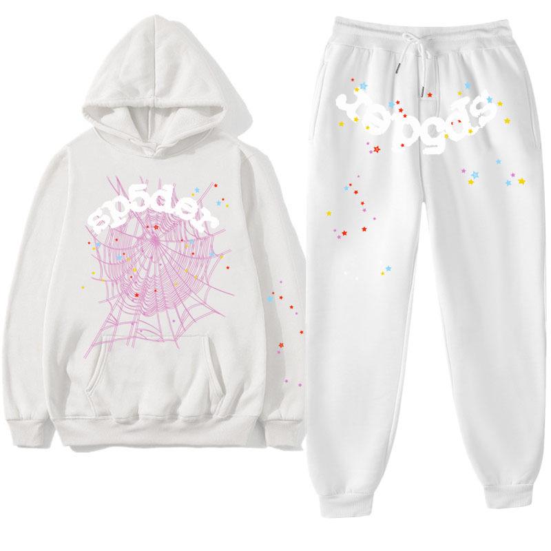 Sp5der Herren Fleece Hoodie und Lässige Sporthosen Set - Herbst/Winter Kollektion