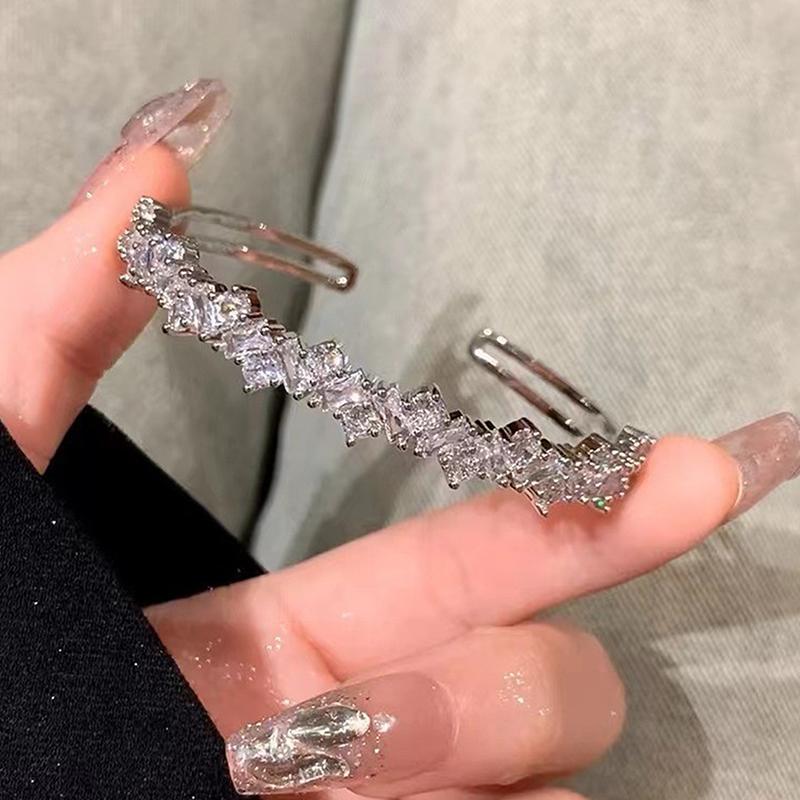 Gypsophila otevírací plný diamantový třpytivý náramek na zápěstí pro ženu, párty šperky, doplňky, dárek