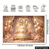 2D 50th Birthday Backdrop Gold Diamond Number 50 with Crown Party Photo Booth Banner
