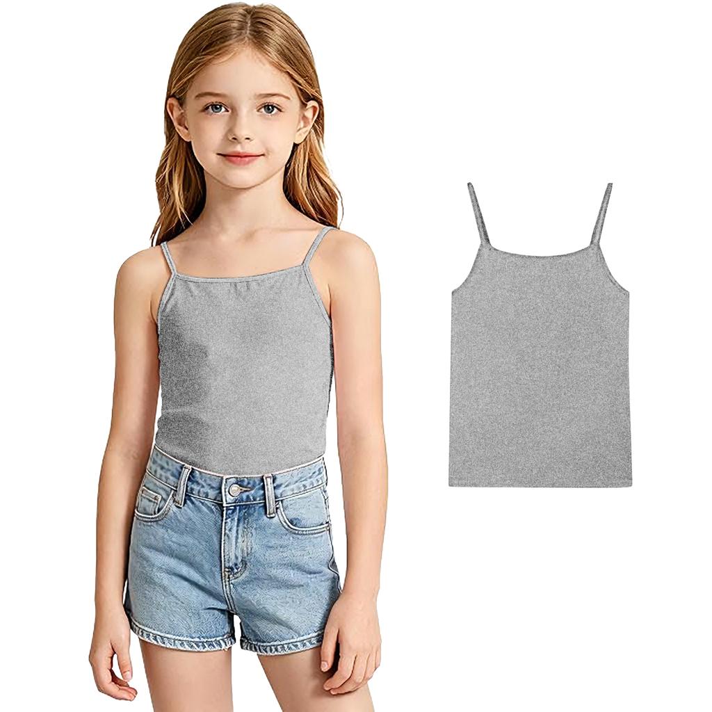 Girls' Color Tank Top – Soft Lightweight Sleeveless Camisole for Summer and Winter Layering, Korean