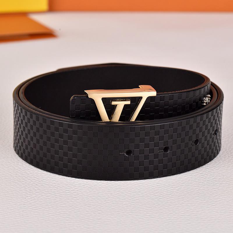 Herren Jugend Gürtel aus echtem Leder mit Karomuster und glatter Schnalle - Stilvoller Rindsleder Hüftgürtel für trendige Looks