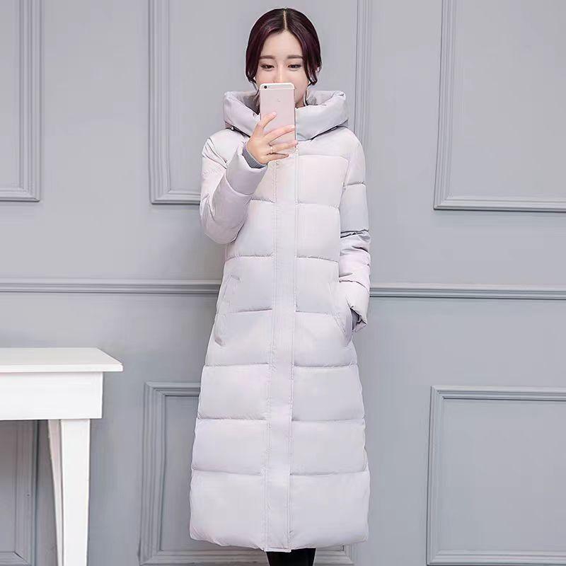 Autumn and winter down cotton-padded clothes women's medium and long slim-fitting large-size long knee-length cotton-padded clothes women's jackets