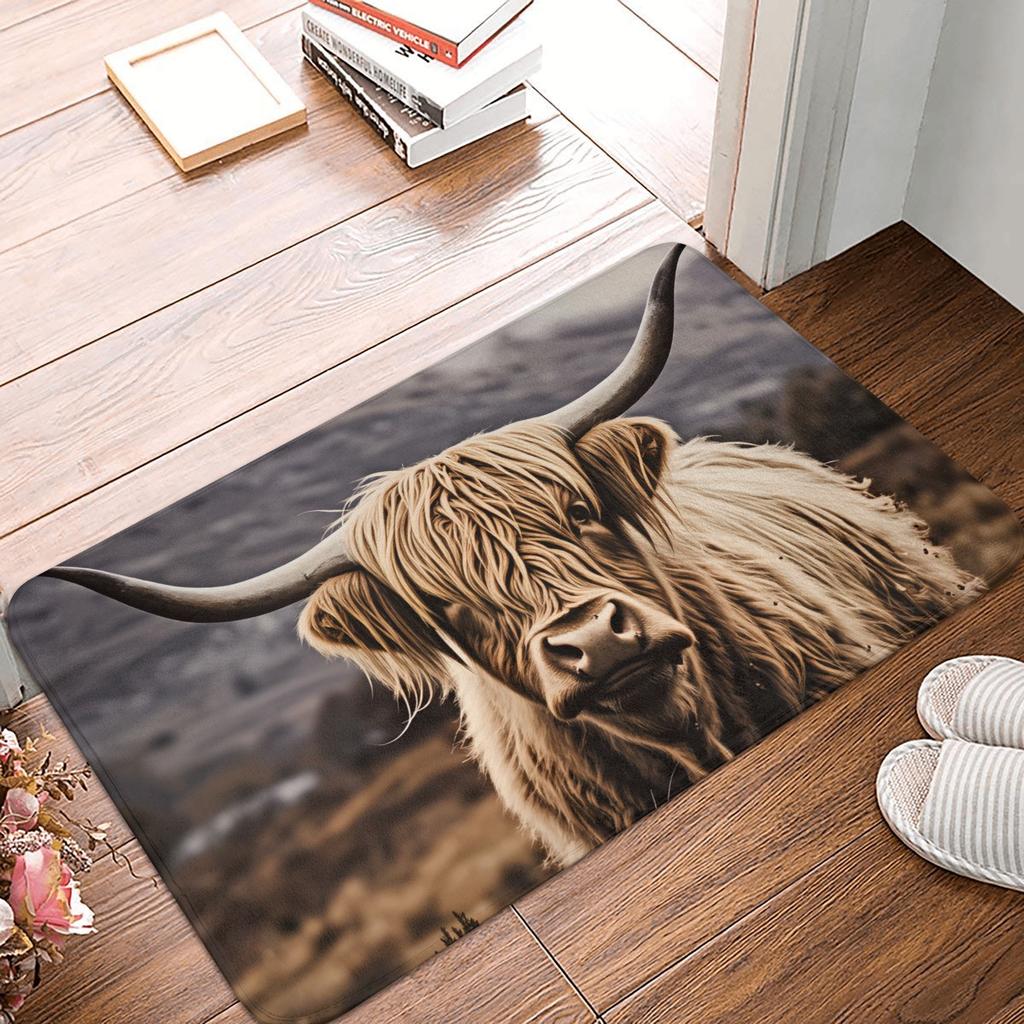 Psychedelic 3D Snow Wolf Animal Floor Door Bath Kitchen Mats Anti-Slip Indoor Wolf Lover Doormat Toilet Entrance Carpet Rug