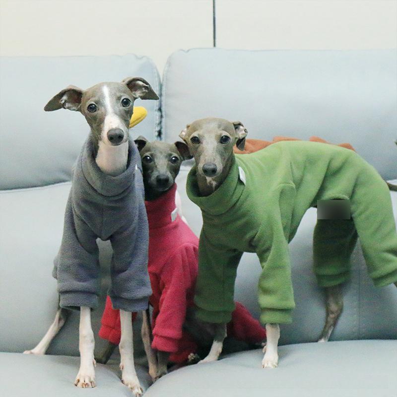 S-3XL Hund Winter Rollkragen Whippet Kleidung Polar Fleece Italienischer Windhund Mantel Grün Hund Bedlington Kleine Mittlere Hunde Jacke