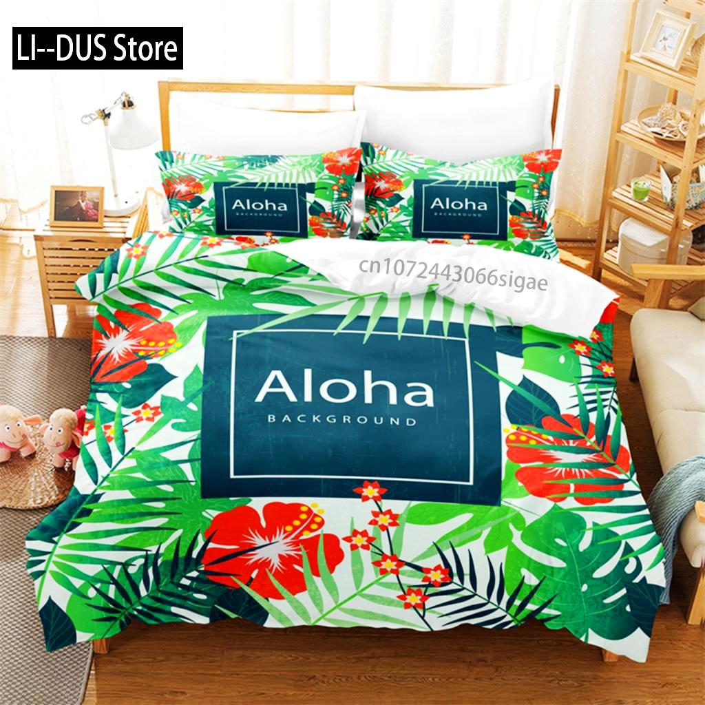 Tropical Green Plant Bedding Set Duvet Cover Set 3d Bedding Digital Printing Queen Size Bedding Set Fashion Design
