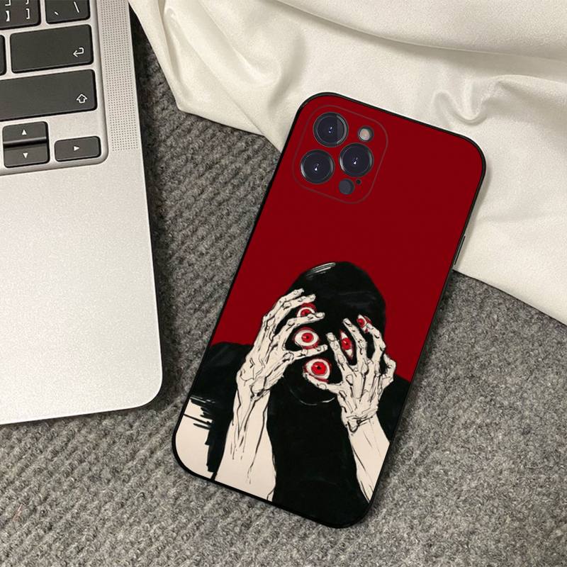 Scary Face Eyes Phone Case Silicone Soft for Iphone 14 13 12 11 Pro Mini XS MAX 8 7 6 Plus X XS XR Cover