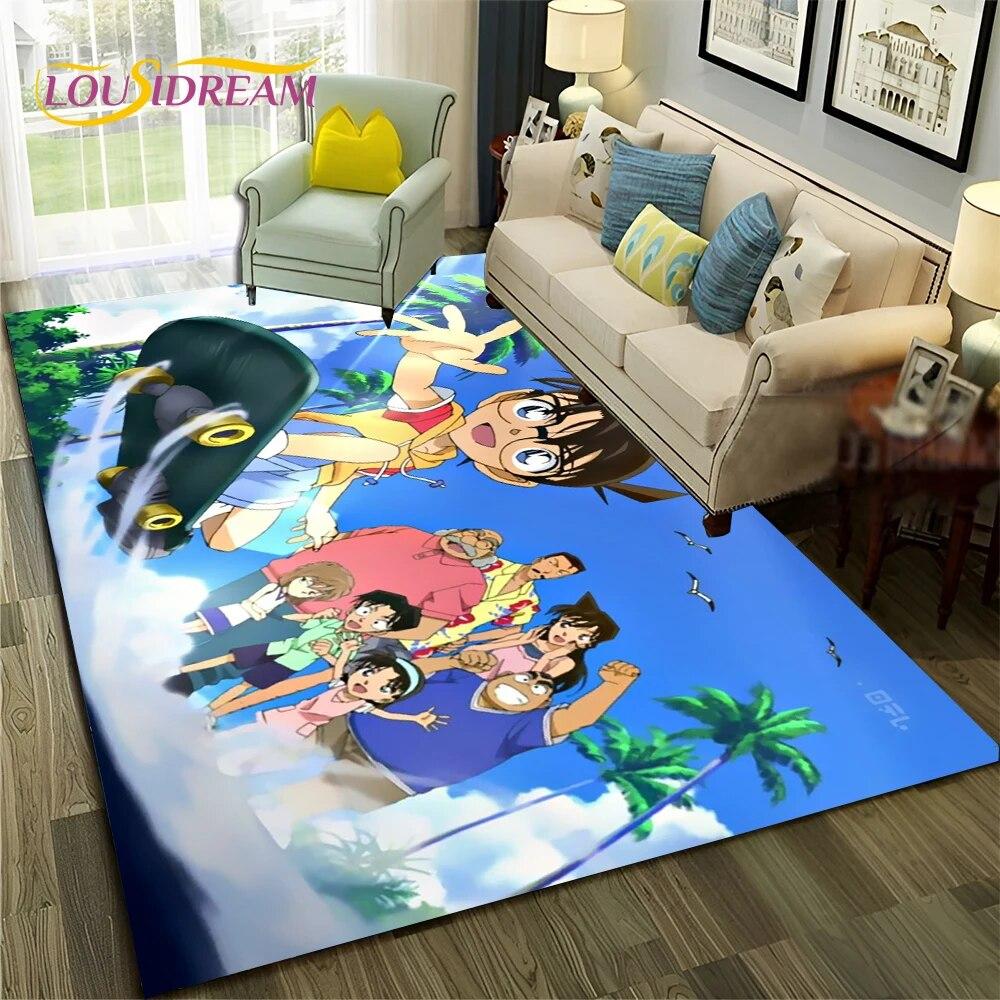Cartoon HD Detective Conan Anime 3D Carpet Rug for Home Living Room Bedroom Sofa Doormat Decor,Child Area Rug Non-slip Floor Mat