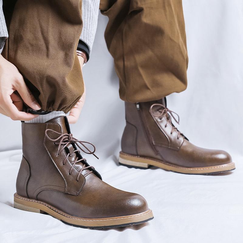 Brogue Casual Men's Boots Quality Versatile Classic British Style Leisure Outdoor Street Business Office Autumn and Winter Shoes