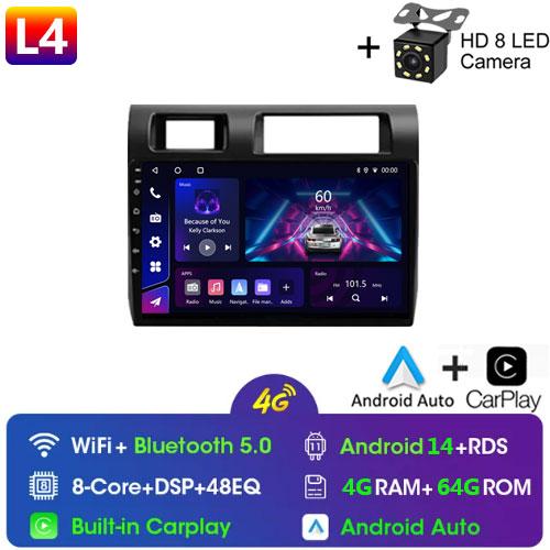 9" For Toyota Pickup Land Cruiser LC 70 79 Series 2007-2020 Android 14 Autoradio Wireless Carplay Multimedia Player Radio DVD