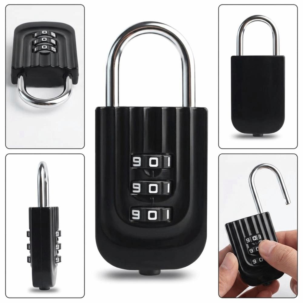 Electroplated Steel Shackle Code Lock Compact Lightweight Password Lock Padlock Gym Locker