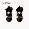 5 Pairs of Women's Summer Thin New Non Slip with Shallow Mouth Boat Socks