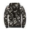 Men's Autumn and Winter Camouflage Print Contrast Pocket Zipper Long-sleeved Cardigan Hooded Fashionable Casual Top