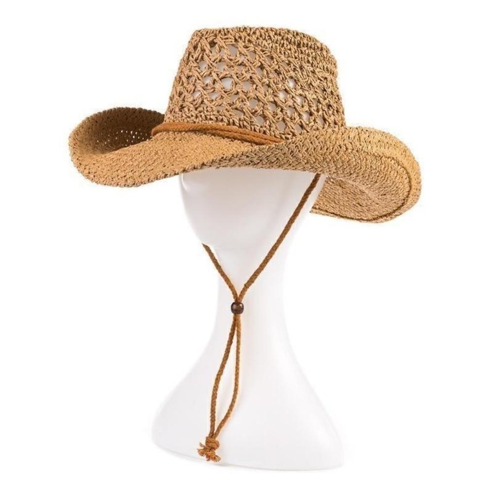 Ethnisch Stil Westlich Cowboyhut Einfarbige Fischerhut Mode Sonnenschutz Strohhut Reise