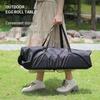 Portable Outdoor Folding Carbon Steel Roll-Up Table and Chairs Set for Camping, Picnics, or BBQs.