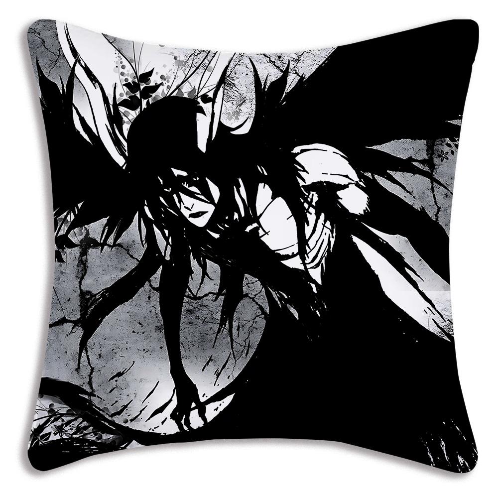 Hot Anime Bleach Ichigo Pillow Covers Cartoon Sofa Decorative Home Double-Sided Printing Short Plush Cute Cushion Cover