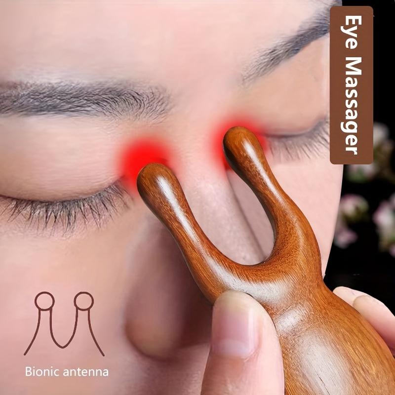1/2pcs Eyes Facial Wood Gua Sha Tool, Natural Sandalwood Wooden Nose Guasha Massage Tools, Face Manual Meridians Massager Tool