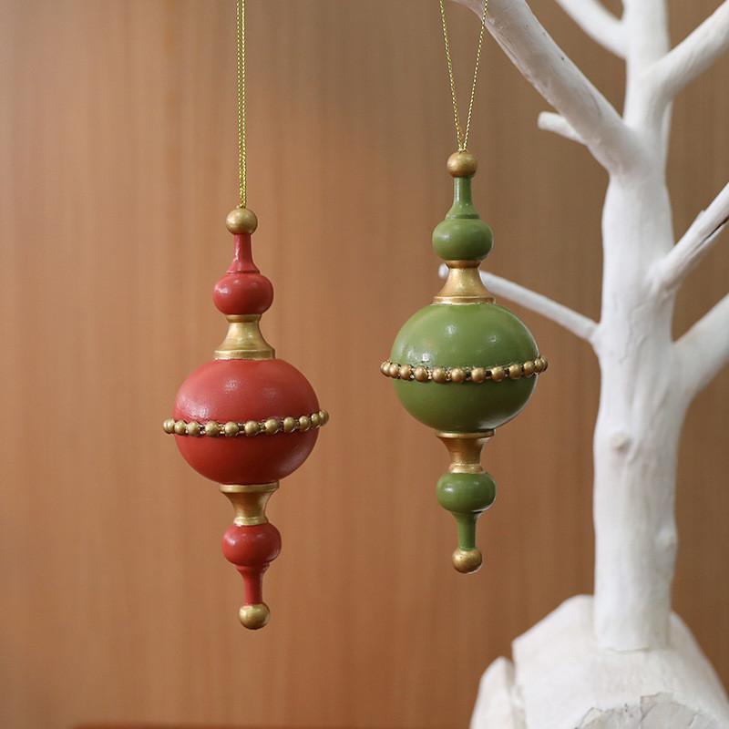 Wooden Traditional Christmas Acorn Pentagram Pendant Tree And Decoration Window