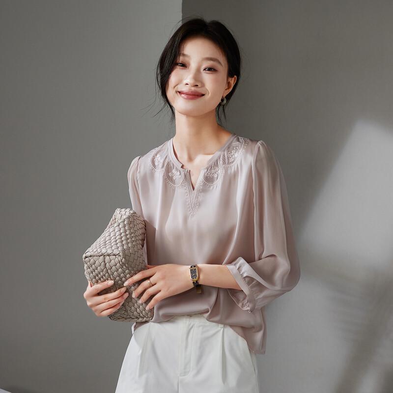 SOFSIL Women's Embroidered Silk Blend Blouse