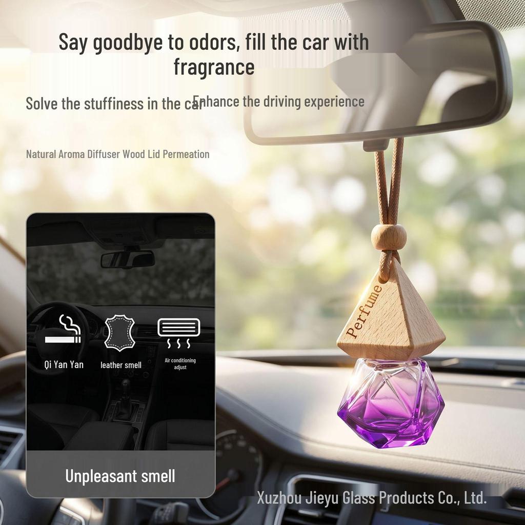 8ml Mini Portable Glass Car Air Freshener & Perfume Decanting Pendant Bottle