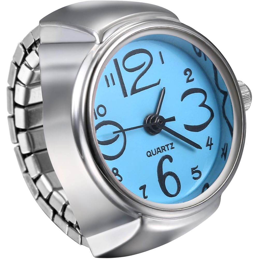 Jewelrywe Stainless Steel Analog Quartz Watch Ring Waterproof Free Size Business Casual Fashion Accessory
