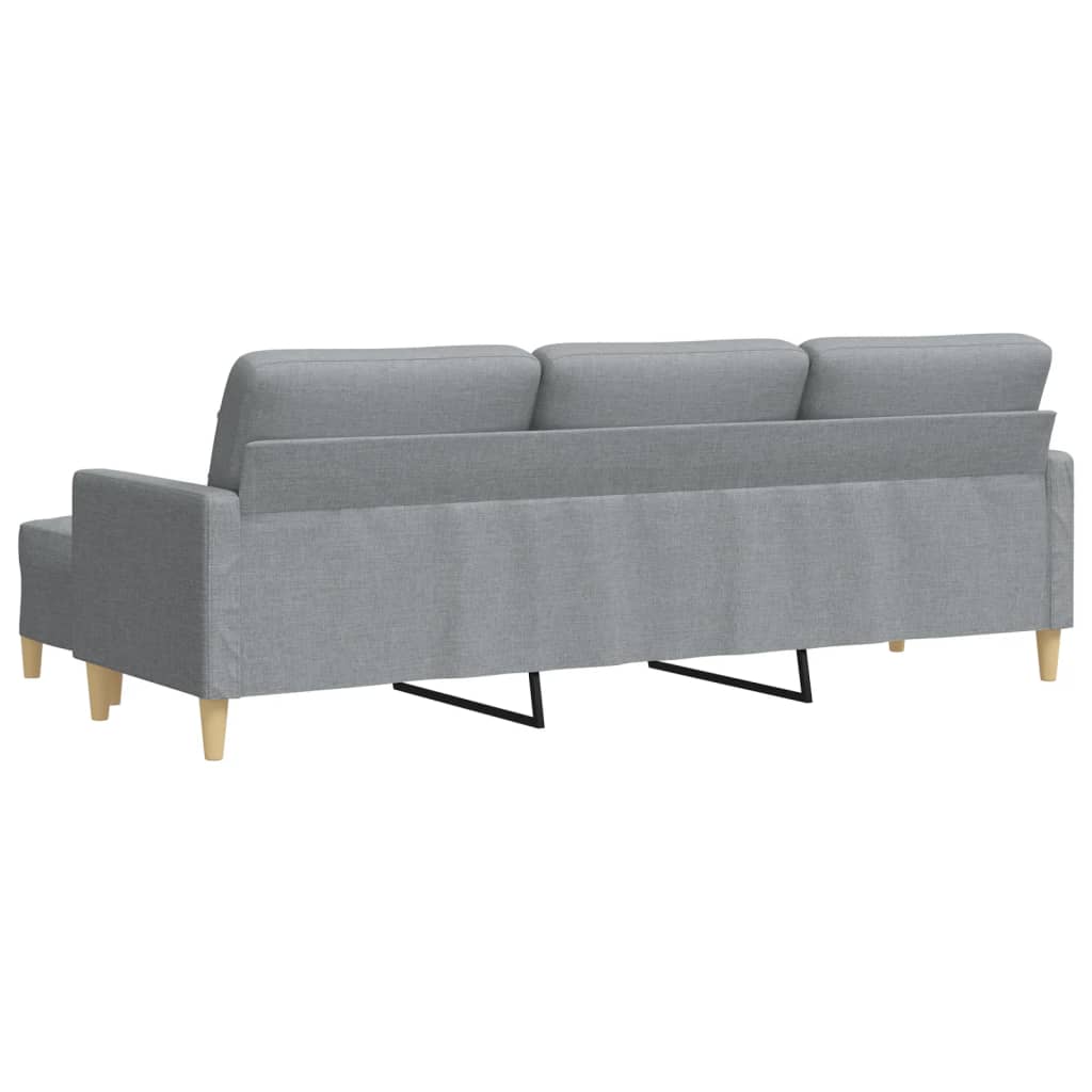 Vidaxl 3-Osobowa Sofa Z Podnóżkiem, Jasnoszary, 210 Cm, Tkaniną