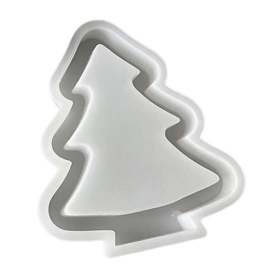 1/3Pcs Christmas Tree Silicone Mold DIY Handmade Hollow Xmas Tree Ornament Crafts Mold Gypsum Cement Epoxy Resin Casting Mold
