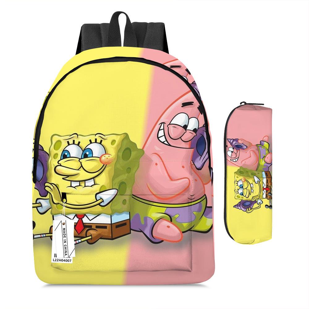 Spongebob Squarepants Children'S School Bag Male And Female Students Backpack Kindergarten Cute Cartoon Backpack Pencil Bag