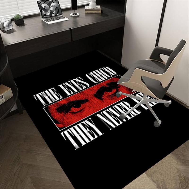 

1pc eyes chico Home Office, Durable Polyester Floor Mat with Easy, Office Decor, Urban Style, Nonslip Backing 60cm by 90cm