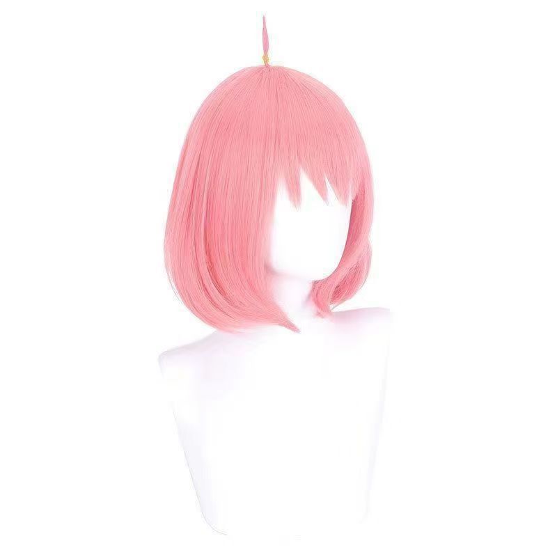 Parrucca Cosplay Anya Forger di Spy x Family, Parrucca Corta Rosa Bob in Fibra ad Alta Temperatura