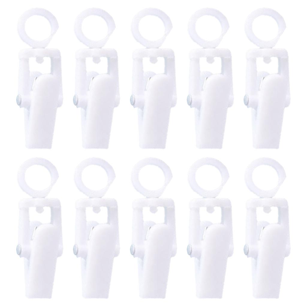 10 Pieces Hanging Laundry Hooks Clip Plastic Swivel Hanging Towel Clips Strong Clips with Hanger Hook for Curtain