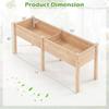Raised Garden Bed Elevated Wood Planter Box with Drain Hole Gardening Planter Raised Bed for Planting Vegetables Flowers Succul