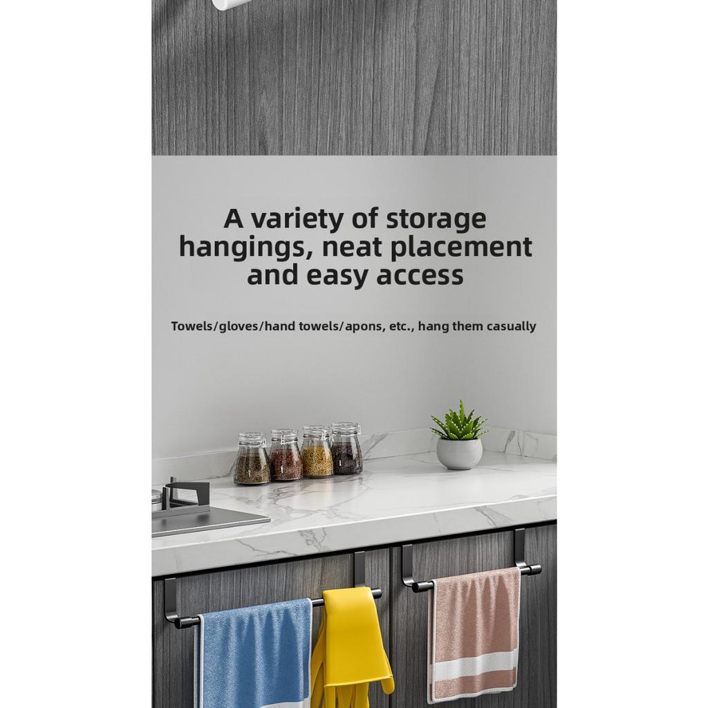 Mounted Kitchen Cabinet Towel Rack – Space Saving Dishcloth Holder ,No Drill Installation, Organizing Hand Towels and Dishcloths, Towel Racks