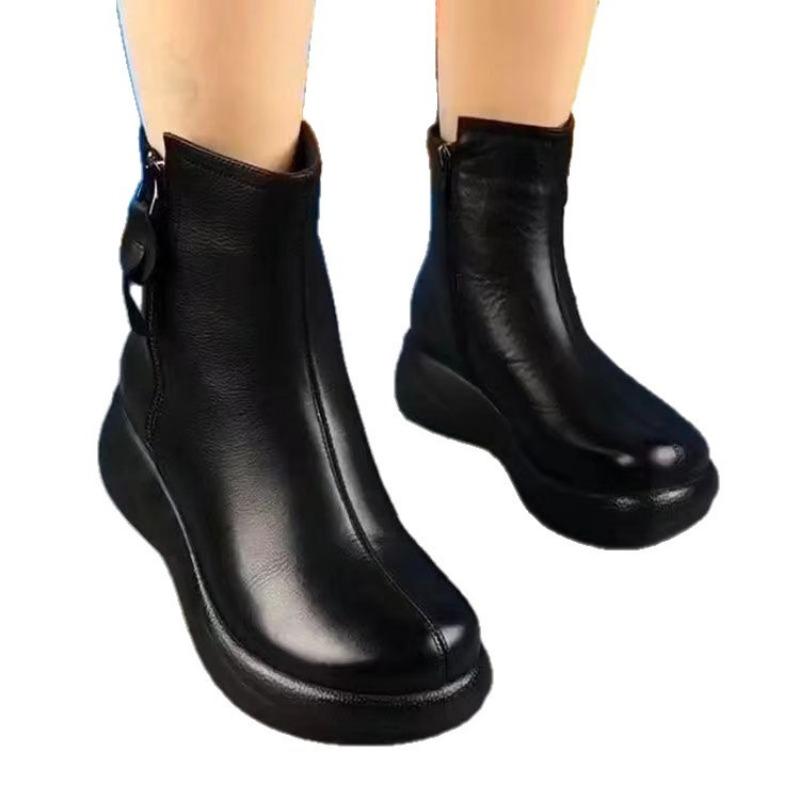 High-end Mom Short Boots and Women's Shoes, New Anti-slip Soft-soled Fashion Versatile Fleece Warm Cotton Boots