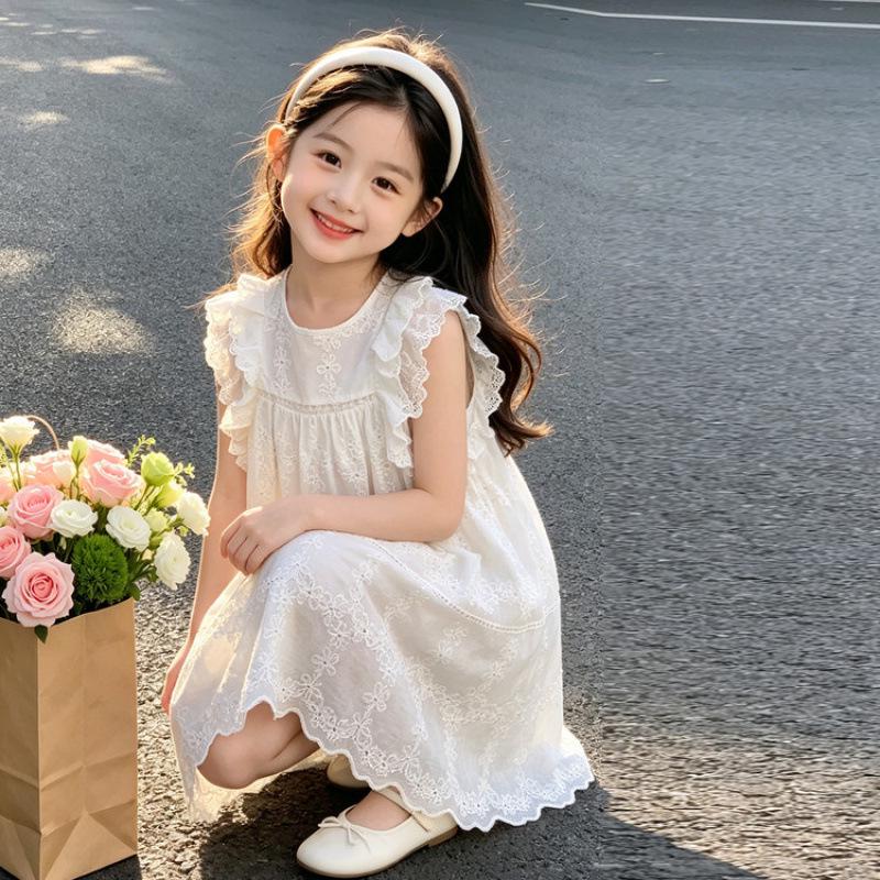 2026 Girls  Stylish Princess Summer Dress for Medium and Large Children 150cm