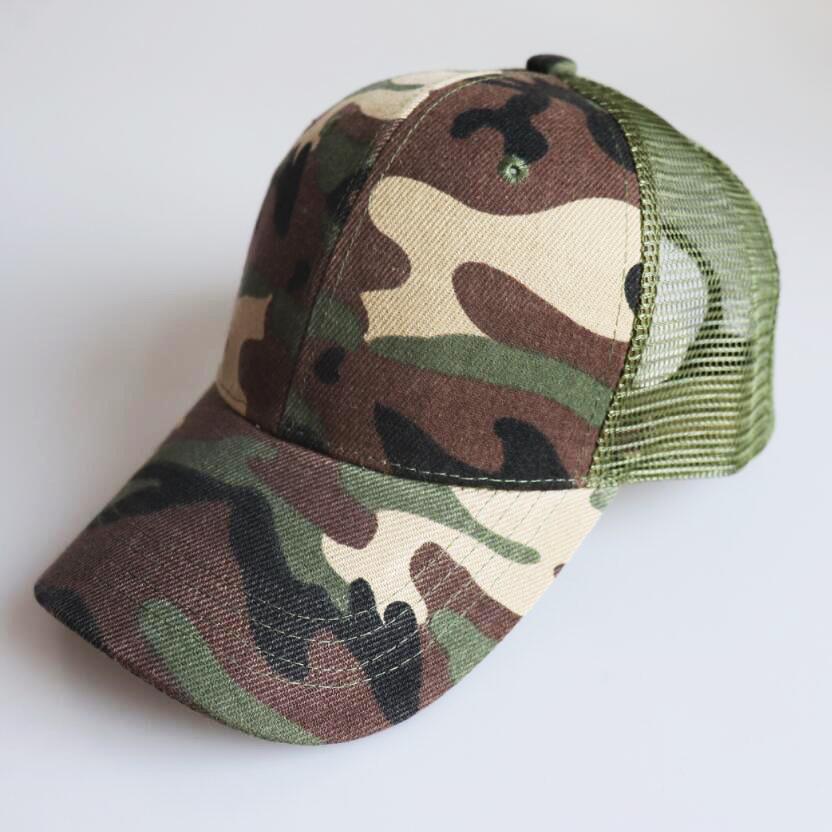 

Popular European and American unisex solid color blank six-panel mesh cap, outdoor sunshade mesh cap, baseball cap, duckbill cap Adjustable камуфляжний
