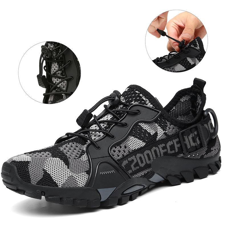 8220 Men's Women's Outdoor Hiking Off Road Walking Shoes Fly Weaving Breathable Mesh Mountaineering Sports Large Size