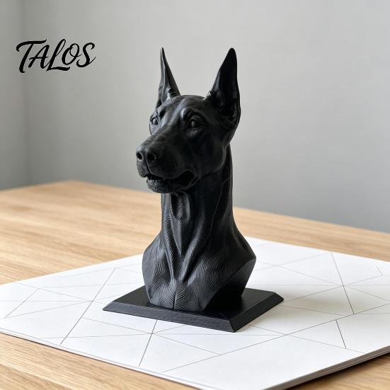 Modern Home Office Organizer Doberman Dog Shape Pen Holder, Creative Plastic Stationery Organizer, Artistic Workstation 3D Print Desktop Decoration,