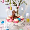 100pcs Easter Disposable Bamboo Skewers Rabbit Eggs Food Picks Fruit Fork Cupcake Buffet Stick Easter Party Decoration Birthday