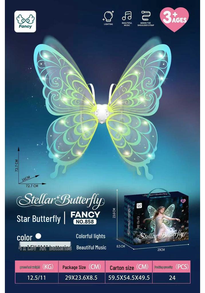 Elf Wings Automatic Light-Up Moving Butterfly Toy for Kids