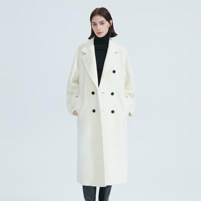 

LANCY Women s Pure Wool French Style Midi Coat L