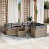 VidaXL Garden Lounge Set with Cushions 10 Pcs Beige Braided Resin 3266839