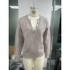 Loose Lazy V Neck Knit Sweater Fake Two Piece Casual Top