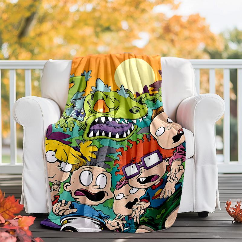 1pc Rugrats in paris1 Theme Blanket - Digital Print, Polyester, Cozy for All Seasons, Perfect for Outdoor, Camping, and Travel